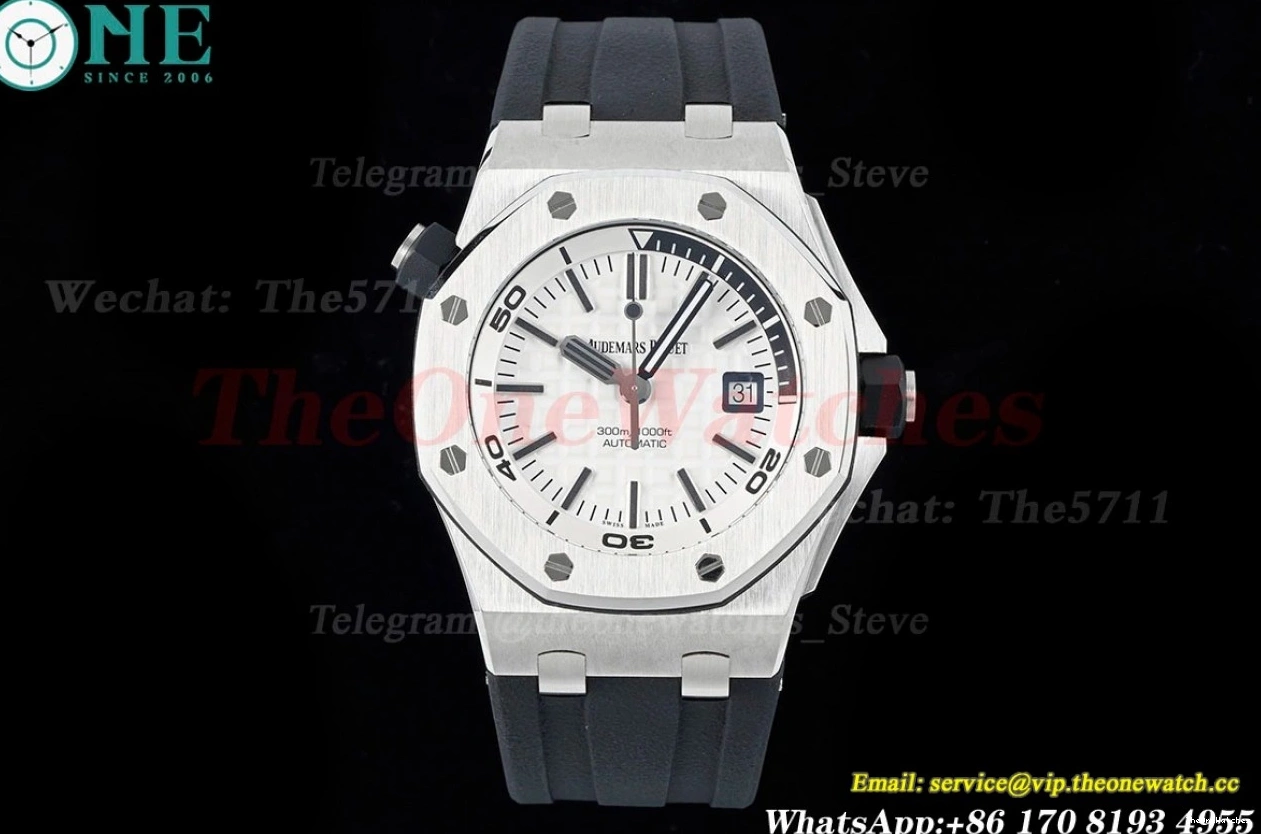 RU SS White Super 42mm Clone 15710 Offshore Diver SA3120 IPF Royal Oak 0119